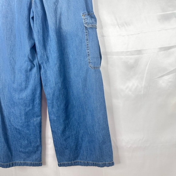 Curve Appeal Cargo Wide Leg Blue Jeans Relaxed Size 12/31 - Picture 11 of 13